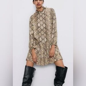 NWT- Zara - Andrea Snake Print Dress - XS